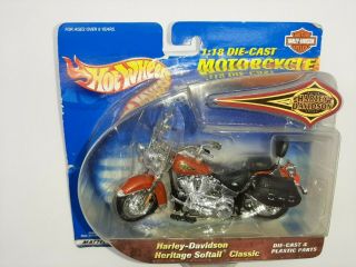 Hot Wheels Harley - Davidson Heritage Softail Classic Die - Cast 1:18 Mattel