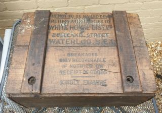 Vintage White Horse Cellar Wooden Whisky Crate - 47x34x22cm - 2