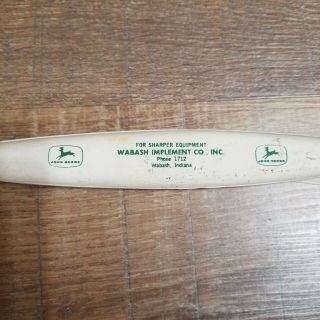 Vtg John Deere Wabash Implement Co.  Knife Sharpening Stone Indiana Advertising