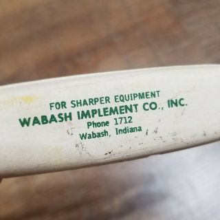 Vtg JOHN DEERE WABASH IMPLEMENT CO.  Knife Sharpening Stone Indiana Advertising 3
