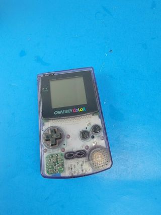 Vintage Nintendo Game Boy Color Purple Cgb - 001 Authentic Missing Battery Cover