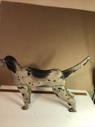 Vintage Hunting Dog Wooden Statue/ Figurine 20 Inches Long By 14 Inches Tall