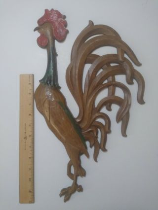Vintage Sexton Cast Metal Rooster Large Wall Art Hanging Plaque Mid Century 19 "