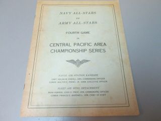 (n) 1941 - 45 Circa Ww2 Navy All Stars Vs.  Army All Stars Baseball Exhibition Game