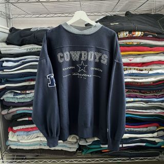 Lee Sports Vintage Nfl Dallas Cowboys 90s Sports Sweatshirt,  Navy / Grey,  Xxl