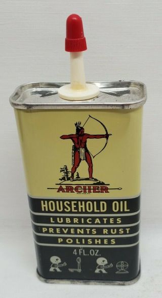 Archer Household Oil Tin Can Handy Oiler 4 Oz.  Archer Petroleum Corp