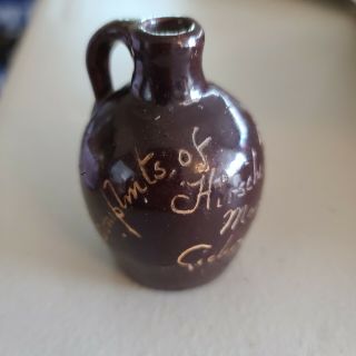 Mini Stoneware Scratch Brown Jug Compliments Of Hirsch Bro & Co Louisville Ky.