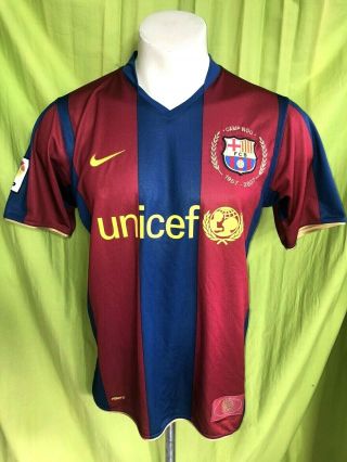M Vtg Nike Barcelona Jersey Football Shirt Futbol Spain Barca Camp Nou Authentic