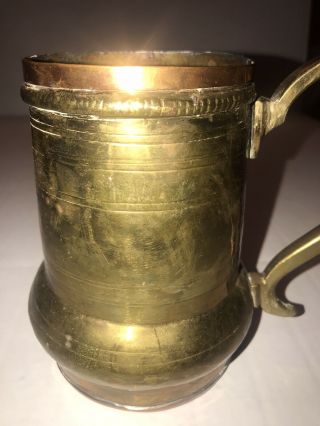 Antique Brass & Copper Beer Mug/tankard 19th Century - - Old Character And Charm