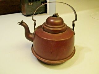 Vintage Antique Swedish Copper Teapot Tea Kettle 1.  5 Liter