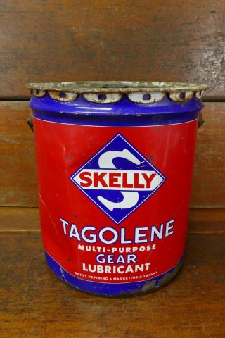 Vintage Skelly Oil Company Tagolene Multi Purpose Lubricant 5 Gallon Oil Can