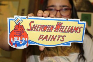 Sherwin - Williams Paints Covers The Earth Hardware Store Porcelain Metal Sign