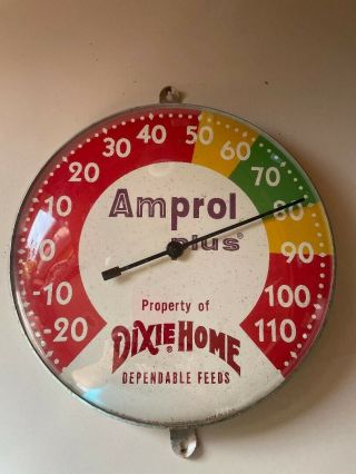 Vintage Dixie Home Dependable Feeds Thermometer 10 Inch