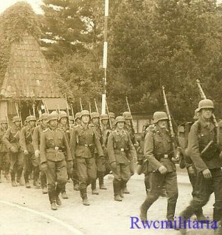 Rare German Elite Waffen Totenkopf Division Rifle Kompanie On Road March
