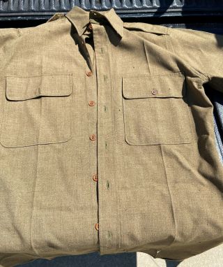 Ww2 Vintage Us Army American M37 Wool Shirt - Band Of Brothers Pvt Ryan