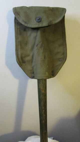 Wwii Us Army Shovel Entrenching Tool W/wood Handle