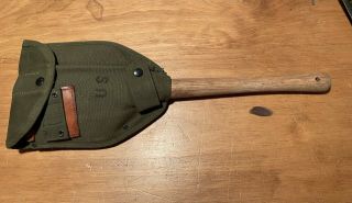 Wwii Us Army Military Folding Shovel 1945 Ames With Case