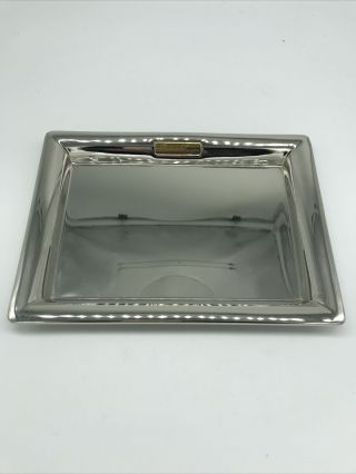 Ralph Lauren Silver Plated Tray Trinket Tray Candy Dish Catch It Gold Tone Logo