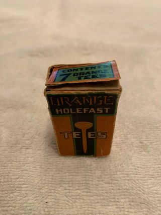 Very Rare Vintage Antique Orange Holefast Metal Golf Tees