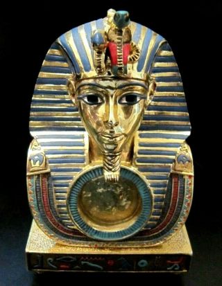 The Gold Mask Of Tutankhamun Clock Figural