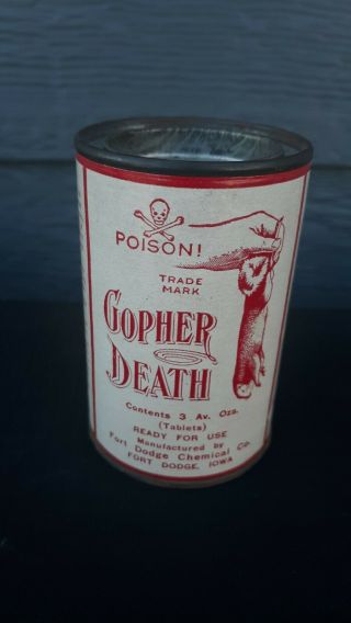 Gopher Death Tin Cardboard Can Poison Rat Mouse Mice Trap Fort Dodge Iowa