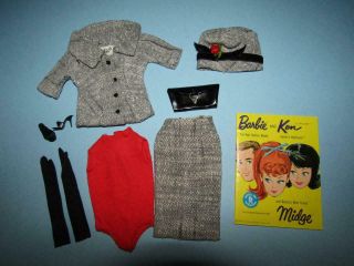 Vintage Barbie 954 Career Girl Outfit Complete & Nm To Minty,  Purse