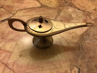 Vintage Small Brass Alladin Genie Lamp - Incense Burner