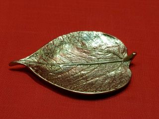1948 VA Virginia Metalcrafters Mulberry Leaf Brass Dish CW 3 - 27 5 1/2” Long 2