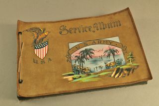 Wwii Us Army Service Album Suede Leather Cover Wwii Exceptional Pacific Theatre