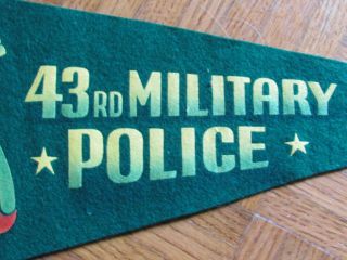 Rare Ww Ii Pennant U.  S.  Army 43rd Military Police,  Infantry South Pacific 18 "