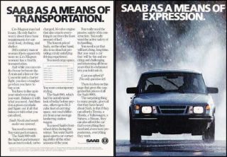 1986 Saab 900 Turbo 2 - Page Advertisement Print Art Car Ad K112