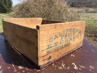 Vintage Wood Crate Box California Fruit Growers Exchange Usa 17.  5x6.  5x14