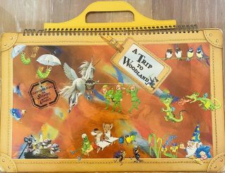A Trip To Woodland Vtg Book Suitcase Full Fun Games Elves Fairies Activity Story