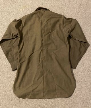 WW2 US GI Shirt Flannel OD W/ Gas Flap 2