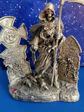 Grim Reaper Skeleton Among Tombs Pewter Figure Ral Partha Pp574 1996 Bob Olley