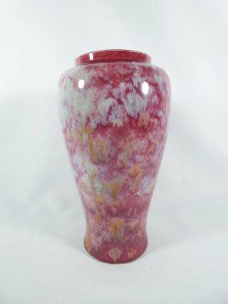 Vintage Art Deco Large 23cm Mcp Sydney No.  51 Australian Pottery Maroon Red Vase