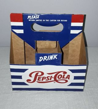 1951 Pepsi Cola 6 - Pack 12 Oz Bottle Cardboard Carrier