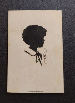 Rare Dai Vernon " Silhouette By Vernon " Hand Cut Paper Portrait Silhouette