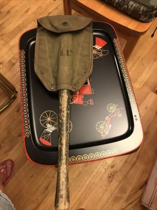 Ww2 Entrenching Tool / Shovel And Cover 1944 Dated Field Gear Infantry.