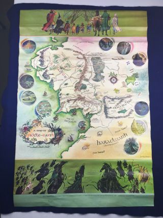 Map Of Middle - Earth First Trade Edition 1970 Pauline Baynes Lotr J.  R.  R.  Tolkien