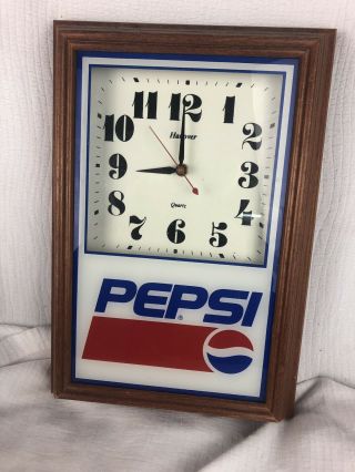 Pepsi Cola Soda Hanover Quartz Clock Ad Vintage Collectable