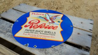Old Vintage Peters Referee Paper Shot Shells Porcelain Sign Remington Ammo