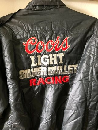 Vintage Coors Silver Bullet Racing Team Nascar Satin Jacket King Louie Usa Large