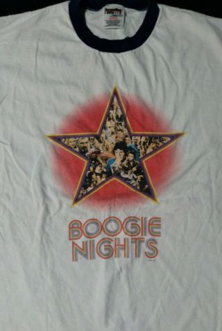 Vintage 1990s Boogie Nights Movie Promo T - Shirt Ringer Size L