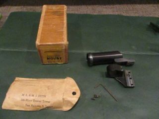 Vtg M.  L.  Stith Pat Appl.  Scope Mount Nib In Winchester M - 10 Box For Weaver K2.  5