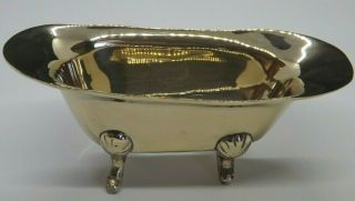 Vtg Miniature 5.  25 " Long Brass Victorian Claw Foot Bath Tub Collectible Figurine