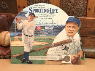 Sporting Life Bat,  Die - Cut Display Ad Sign - Babe Ruth,  Yankees,  Size - 12 " X 10 "