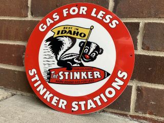 Idaho Stinker Stations Gasoline Oil Gas Vintage Style Heavy Steel Metal Sign