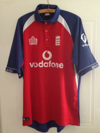England Vintage Cricket Shirt Official 2004 Admiral Ashes Jersey Top Mens Size L