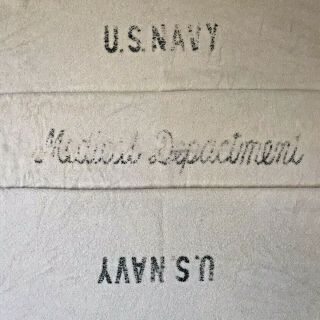 Vintage Ww11 Us Navy Medical Department Wool Blanket 78”x 42” - Uss Repose (ah - 16)